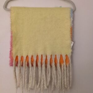 Free People Kaleidoscope Color Block Fringe Tassled Scarf